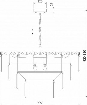 Подвесная люстра Eurosvet Elegante 10130/10 хром/прозрачный хрусталь Strotskis в Нытве - nytva.mebel24.online | фото 3