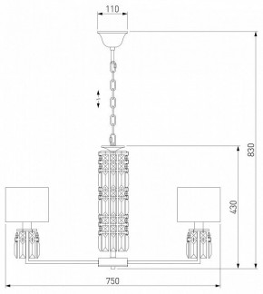 Подвесная люстра Eurosvet Zaffiro 10099/8 хром/прозрачный хрусталь Strotskis (новый абажур) в Нытве - nytva.mebel24.online | фото 5