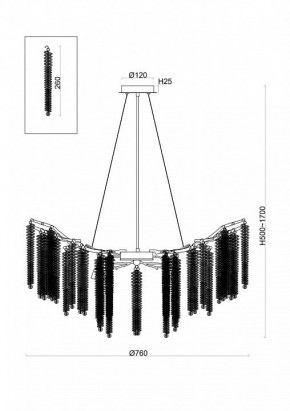 Подвесная люстра Freya Mineral FR1010PL-10G в Нытве - nytva.mebel24.online | фото 2