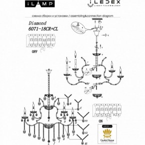 Подвесная люстра iLamp Diamond 6071-18 CR+CL в Нытве - nytva.mebel24.online | фото 2