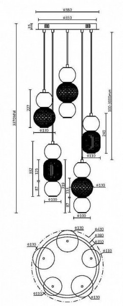 Подвесная люстра Maytoni Drop MOD273PL-L80CH3K в Нытве - nytva.mebel24.online | фото 3