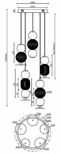 Подвесная люстра Maytoni Drop MOD273PL-L80G3K в Нытве - nytva.mebel24.online | фото 2