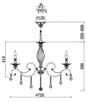 Подвесная люстра Maytoni Grace RC247-PL-08-R в Нытве - nytva.mebel24.online | фото 3