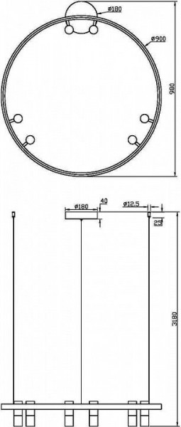 Подвесная люстра Maytoni Halo MOD102PL-L42BK в Нытве - nytva.mebel24.online | фото 4