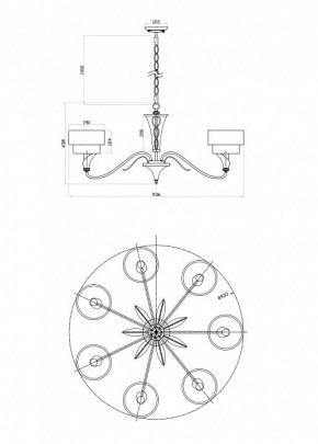 Подвесная люстра Maytoni Lillian H311-07-G в Нытве - nytva.mebel24.online | фото 6