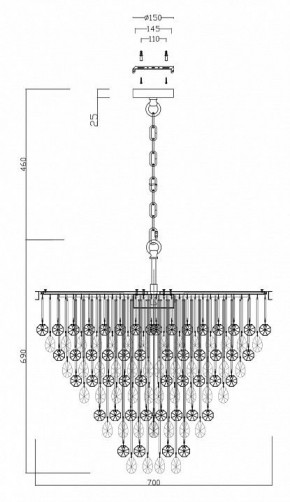 Подвесная люстра Maytoni Linn MOD091PL-09G в Нытве - nytva.mebel24.online | фото 4