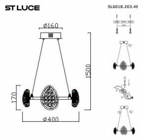 Подвесная люстра ST-Luce Enigma SL6018.203.48 в Нытве - nytva.mebel24.online | фото 4