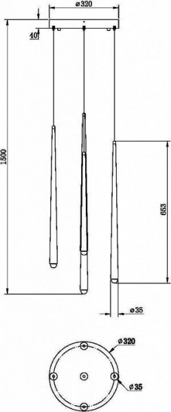 Подвесной светильник Maytoni Halo MOD132PL-L30BSK в Нытве - nytva.mebel24.online | фото 2