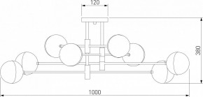 Потолочная люстра Eurosvet Nuvola 70129/8 латунь в Нытве - nytva.mebel24.online | фото 3