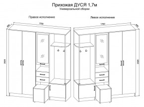 Прихожая Дуся 1.7 УНИ (Дуб Бунратти/Цемент) в Нытве - nytva.mebel24.online | фото 2