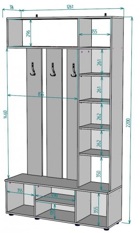 Прихожая с зеркалом V19_M в Нытве - nytva.mebel24.online | фото 2