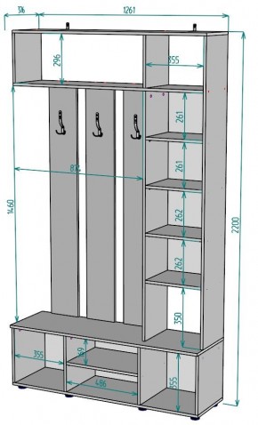 Прихожая с зеркалом V20_M в Нытве - nytva.mebel24.online | фото 2