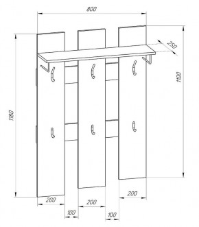 Прихожая-вешалка большая 800 в Нытве - nytva.mebel24.online | фото 2