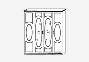 Прованс-2 Шкаф 4-х дверный с 2 зеркалами (Бежевый/Текстура белая платиной золото) в Нытве - nytva.mebel24.online | фото 2