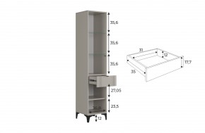 РИЧ Шкаф однодверный со стеклом в Нытве - nytva.mebel24.online | фото 3