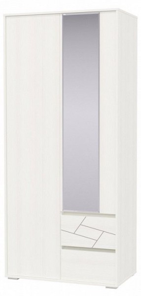 АДЕЛИНА Шкаф 2-х дверный с 2-мя ящ (белый рамух) в Нытве - nytva.mebel24.online | фото