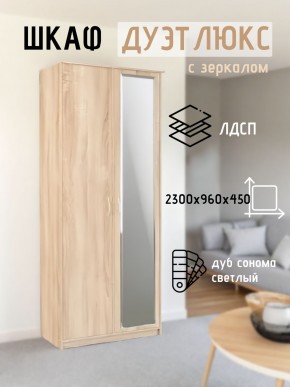 Шкаф 2-х створчатый Дуэт Люкс с зеркалом в Нытве - nytva.mebel24.online | фото 7