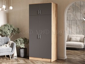 Шкаф 2-х створчатый штанга+полка (900) графит/дуб крафт в Нытве - nytva.mebel24.online | фото