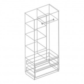 Шкаф 2-ств. с 2 ящиками "Бьянко" в Нытве - nytva.mebel24.online | фото 5