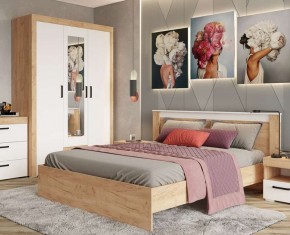 Шкаф 3-х створчатый Адель дуб крафт золотой/белый в Нытве - nytva.mebel24.online | фото 3