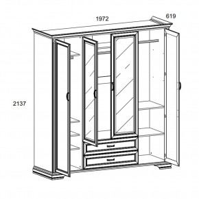 Шкаф 4D2S Z , MONAKO, цвет Сосна винтаж в Нытве - nytva.mebel24.online | фото 1