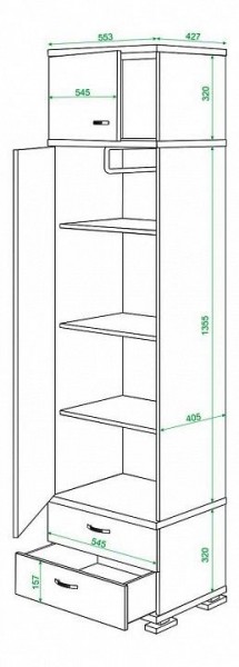 Шкаф платяной Домино КС-10 в Нытве - nytva.mebel24.online | фото 3