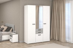 Шкаф Ева (Белый текстурный/Бетонный камень) в Нытве - nytva.mebel24.online | фото
