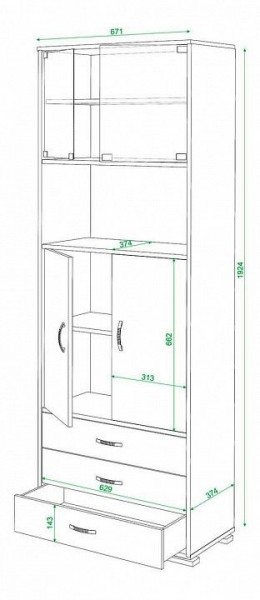 Шкаф комбинированный Домино СБ-220М в Нытве - nytva.mebel24.online | фото 3