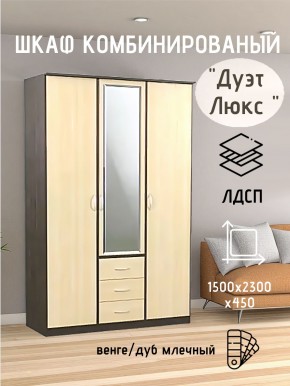 Шкаф комбинированный Дуэт Люкс с зеркалом в Нытве - nytva.mebel24.online | фото 3