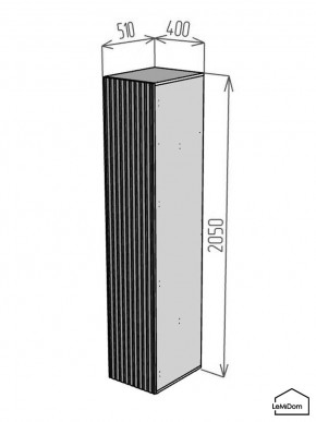 Шкаф Linnea MHR-1-2 2050х400х510 (Графит-М 11.1.25) в Нытве - nytva.mebel24.online | фото 2