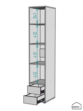 Шкаф Linnea MHR-1-4 2050х400х510 (Графит-М 11.1.25) в Нытве - nytva.mebel24.online | фото 3