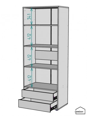 Шкаф Linnea MHR-2-4 2050х800х510 (Графит-М 11.1.25) в Нытве - nytva.mebel24.online | фото 3