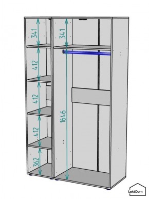 Шкаф Linnea MHR-3PO-1 2050х1200х510 (Белый-М 11.1.2) в Нытве - nytva.mebel24.online | фото 3
