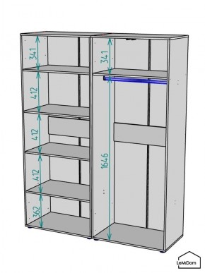 Шкаф Linnea MHR-4PO-1 2050х1600х510 (Белый-М 11.1.2) в Нытве - nytva.mebel24.online | фото 3