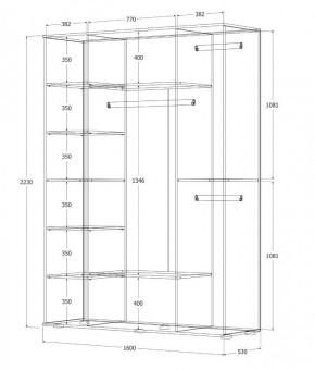 Шкаф Норден 1600 (Дуб Крафт Белый) в Нытве - nytva.mebel24.online | фото 3