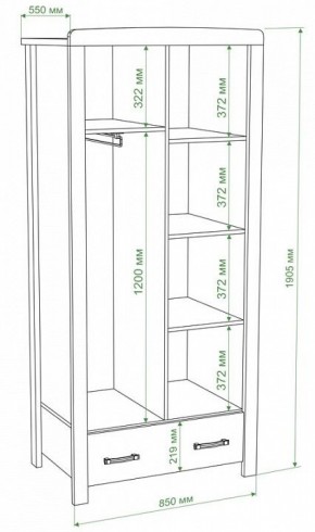 Шкаф платяной Бартоло Ш2Д в Нытве - nytva.mebel24.online | фото 2