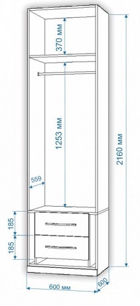 Шкаф платяной Нобиле Пл-60/60 в Нытве - nytva.mebel24.online | фото 2