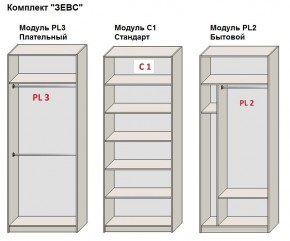 Шкаф распашной серия «ЗЕВС» (PL3/С1/PL2) Серый камень/Небраска натуральный в Нытве - nytva.mebel24.online | фото 2