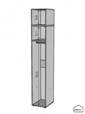 Шкаф с антресолью Linnea MHR-1A-1 2450х400х510 (Графит-М 11.1.25) в Нытве - nytva.mebel24.online | фото 3