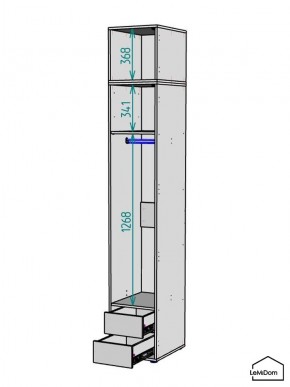 Шкаф с антресолью Linnea MHR-1A-3 2450х400х510 (ДВ-М 11.1.25) в Нытве - nytva.mebel24.online | фото 3
