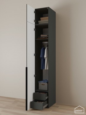 Шкаф с антресолью Linnea MHR-1A-3 2450х400х510 (Графит-М 11.1.25) в Нытве - nytva.mebel24.online | фото 5