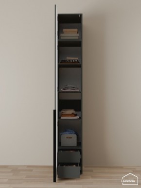 Шкаф с антресолью Linnea MHR-1A-4 2450х400х510 (Графит-М 11.1.25) в Нытве - nytva.mebel24.online | фото 4