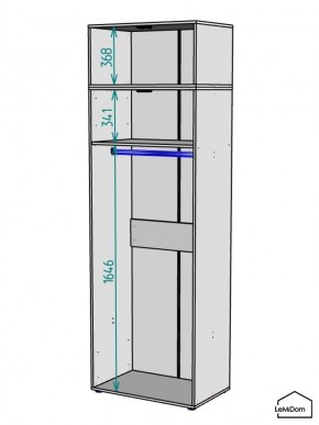 Шкаф с антресолью Linnea MHR-2A-1 2450х800х510 (Графит-М 11.1.25) в Нытве - nytva.mebel24.online | фото 3