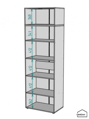 Шкаф с антресолью Linnea MHR-2A-2 2450х800х510 (Графит-М 11.1.25) в Нытве - nytva.mebel24.online | фото 3