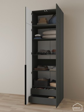 Шкаф с антресолью Linnea MHR-2A-3 2450х800х510 (Графит-М 11.1.25) в Нытве - nytva.mebel24.online | фото 6