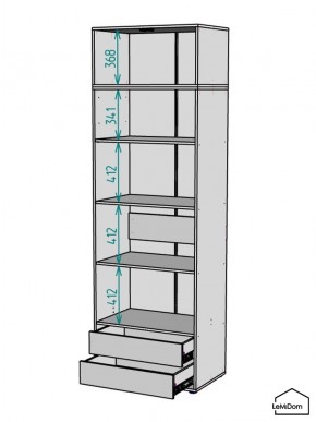 Шкаф с антресолью Linnea MHR-2A-4 2450х800х510 (Графит-М 11.1.25) в Нытве - nytva.mebel24.online | фото 3