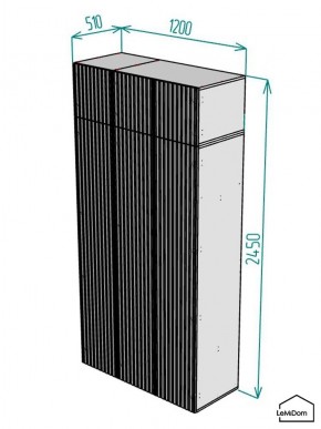 Шкаф с антресолью Linnea MHR-3A-2 2450х1200х510 (ДВ-М 11.1.25) в Нытве - nytva.mebel24.online | фото 2