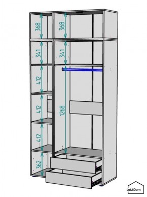 Шкаф с антресолью Linnea MHR-3A-2 2450х1200х510 (ДВ-М 11.1.25) в Нытве - nytva.mebel24.online | фото 3