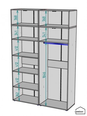 Шкаф с антресолью Linnea MHR-4A-1 2450х1600х510 (ДВ-М 11.1.25) в Нытве - nytva.mebel24.online | фото 3