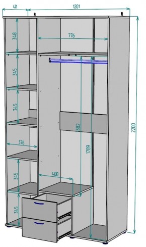 Шкаф с зеркалом Ольга H54_M в Нытве - nytva.mebel24.online | фото 2